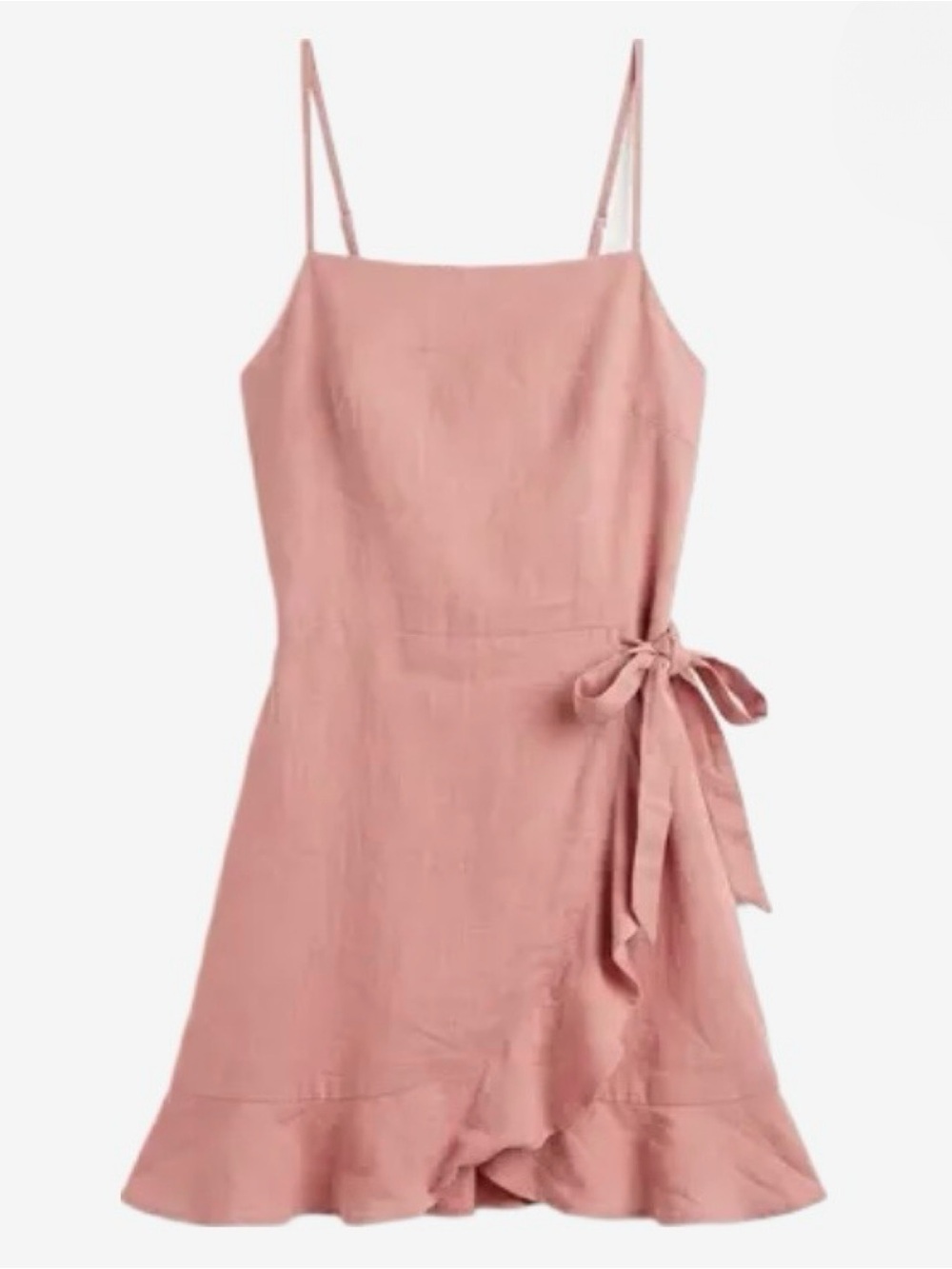 SHEIN Blush Pink Spaghetti-Strap Tie-Waist Mini Dress